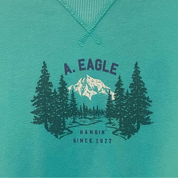 (S56) American Eagle XL Turquoise Oversized Ultra Soft Cozy Sweatshirt - Picture 7 of 8
